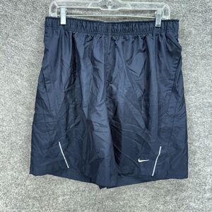 New Nike Shorts Men L Large Blue Elastic Waist Lined Drawstring